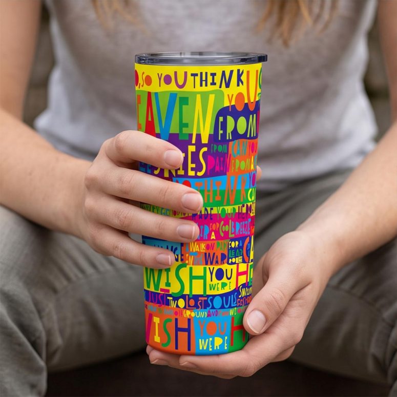 Pink Floyd Tumbler - Pink Floyd Wish You Were Here Limited Edition Art Print Signed LyricArt