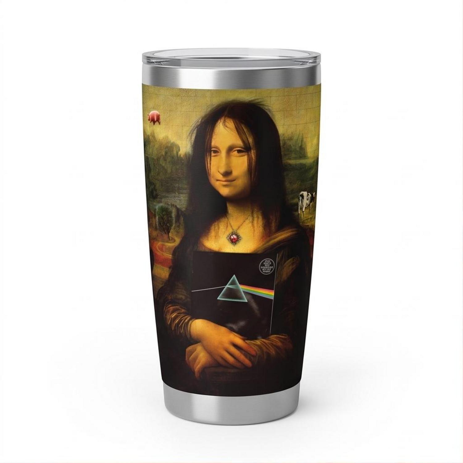 Pink Floyd Tumbler - TDSOTM Vinyl Disk Animals Atom Heart Mother Monalisa Parody Pink Floyd Tumbler - TDSOTM Vinyl Disk Animals Atom Heart Mother Monalisa Parody