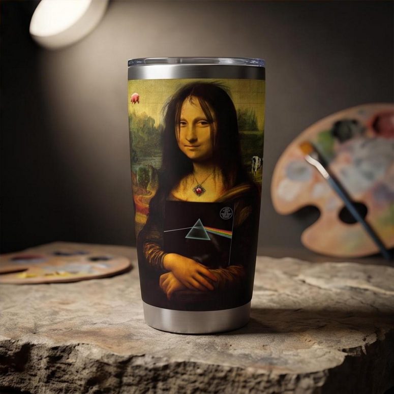 Pink Floyd Tumbler - TDSOTM Vinyl Disk Animals Atom Heart Mother Monalisa Parody Pink Floyd Tumbler - TDSOTM Vinyl Disk Animals Atom Heart Mother Monalisa Parody