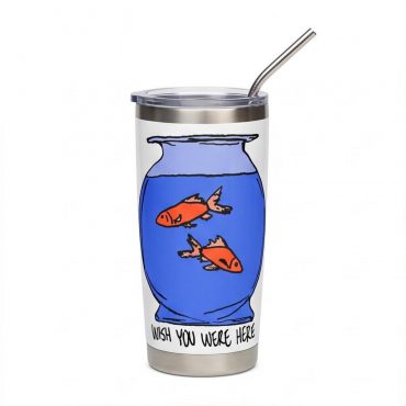 Pink Floyd Tumbler - Wish You Were Here lost souls in Fish Bowl Doodle Art