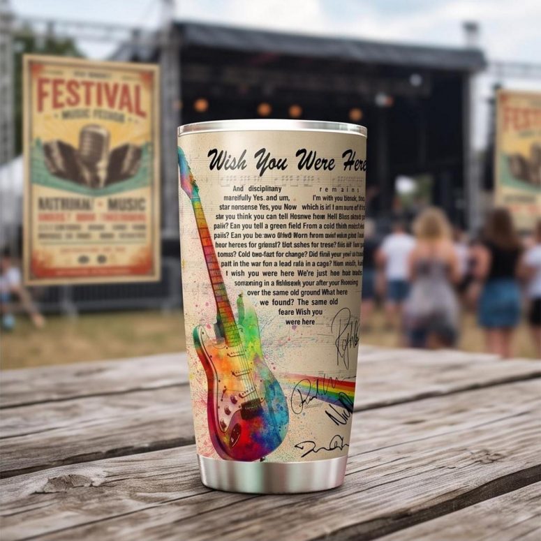 Pink Floyd Tumbler - Wish You Were Here Pink Floyd Sign Guitar Pink Floyd Tumbler - Wish You Were Here Pink Floyd Sign Guitar