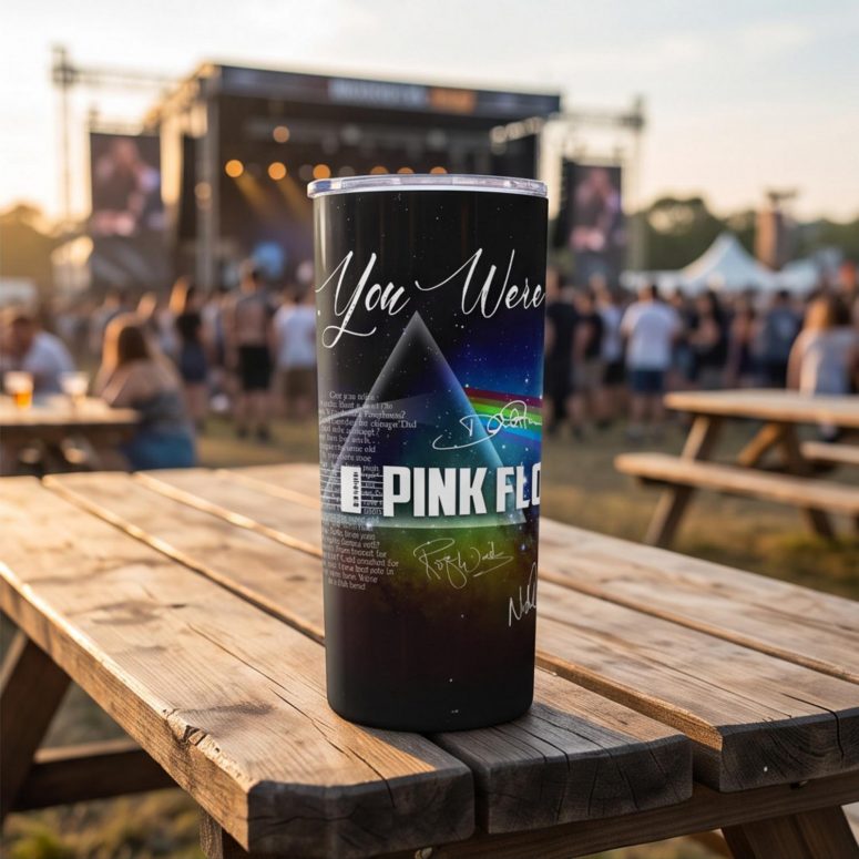 Pink Floyd Tumbler - Wish You Were Here With Guitar Typography And Signatures Pink Floyd Tumbler - Wish You Were Here With Guitar Typography And Signatures