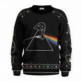 Pink Floyd Ugly Christmas Sweater - Cat Playing With Dark Side Of The Moon