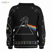 Pink Floyd Ugly Christmas Sweater - Cat Playing With Dark Side Of The Moon
