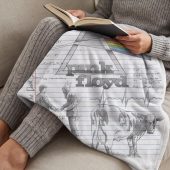 Pink Floyd Velveteen Plush Blanket - Album Collage Sketch