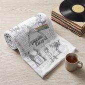 Pink Floyd Velveteen Plush Blanket - Album Collage Sketch