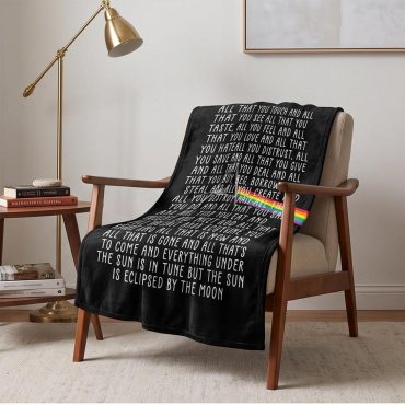 Pink Floyd Velveteen Plush Blanket - All that you touch and all that you see Eclipse Lyrics