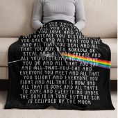 Pink Floyd Velveteen Plush Blanket - All that you touch and all that you see Eclipse Lyrics