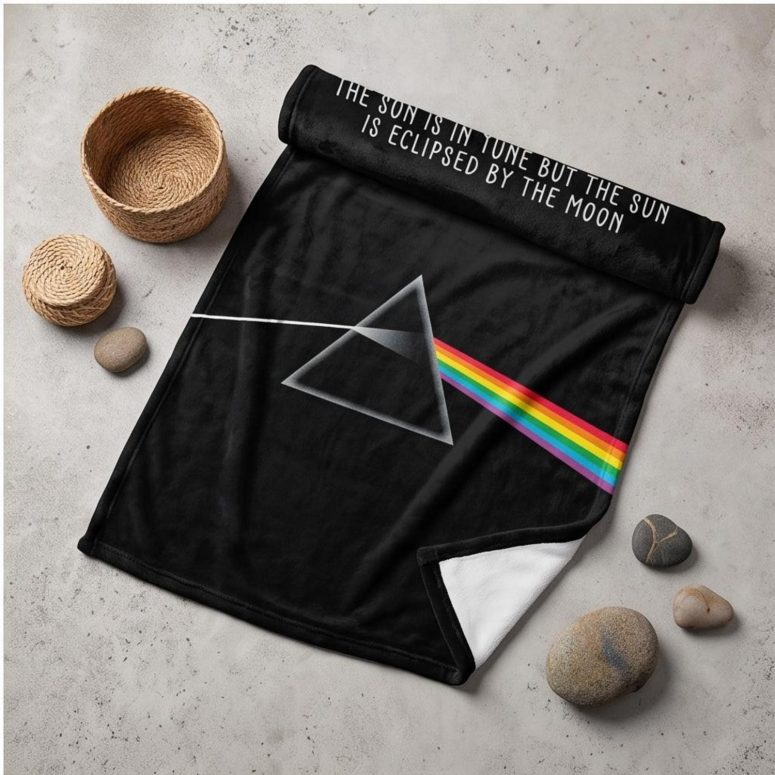 Pink Floyd Velveteen Plush Blanket - All that you touch and all that you see Eclipse Lyrics