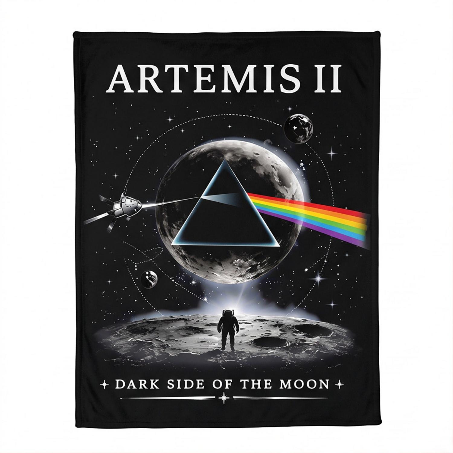 Pink Floyd Velveteen Plush Blanket - Artemis II Dark Side of the Moon Space Mission Pink Floyd Velveteen Plush Blanket - Artemis II Dark Side of the Moon Space Mission