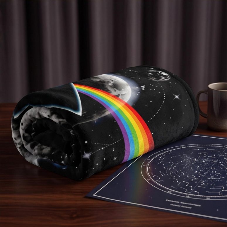 Pink Floyd Velveteen Plush Blanket - Artemis II Dark Side of the Moon Space Mission Pink Floyd Velveteen Plush Blanket - Artemis II Dark Side of the Moon Space Mission