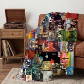 Pink Floyd Velveteen Plush Blanket - Collage Albums