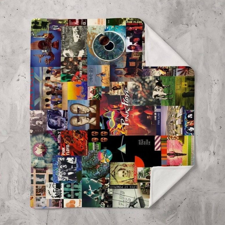 Pink Floyd Velveteen Plush Blanket - Collage Albums