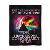 Pink Floyd Velveteen Plush Blanket - Comfortably Numb The Child Is Grown The Dream Is Gone