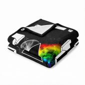 Pink Floyd Velveteen Plush Blanket - Dark Side of the Moon Galaxy Break Wall