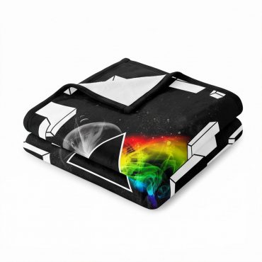 Pink Floyd Velveteen Plush Blanket - Dark Side of the Moon Galaxy Break Wall