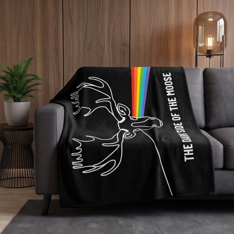 Pink Floyd Velveteen Plush Blanket - Dark Side Of The Moose Pink Floyd Velveteen Plush Blanket - Dark Side Of The Moose