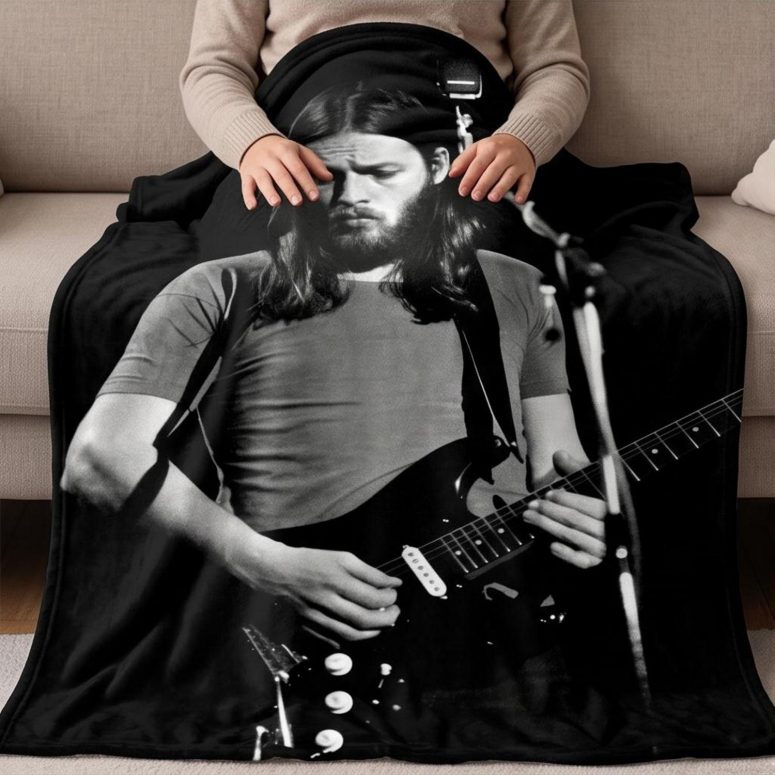 Pink Floyd Velveteen Plush Blanket - David Gilmour Live In Concert 1974 Pink Floyd Velveteen Plush Blanket - David Gilmour Live In Concert 1974