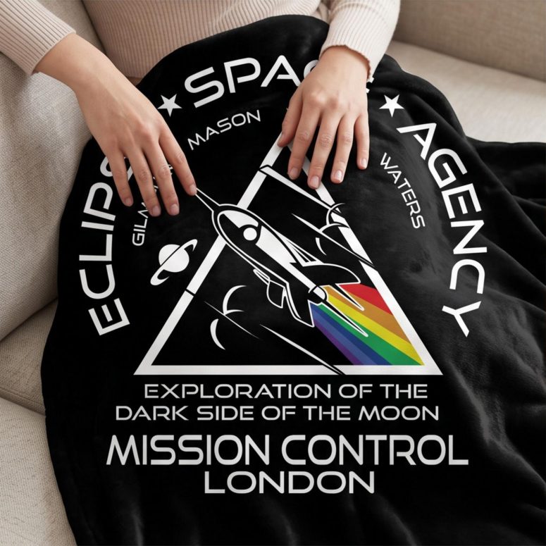 Pink Floyd Velveteen Plush Blanket - Eclipse Space Agency Exploration of TDSOTM Mission Control London Pink Floyd Velveteen Plush Blanket - Eclipse Space Agency Exploration of TDSOTM Mission Control London