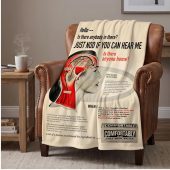 Pink Floyd Velveteen Plush Blanket - Hello Is There Anybody In There