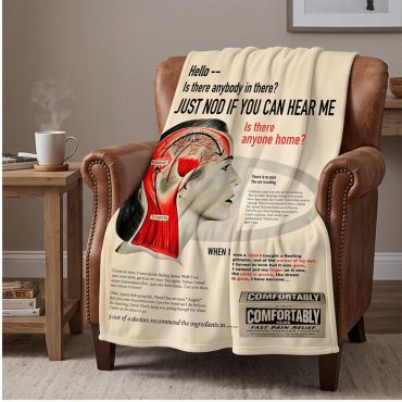 Pink Floyd Velveteen Plush Blanket - Hello Is There Anybody In There