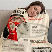 Pink Floyd Velveteen Plush Blanket - Hello Is There Anybody In There