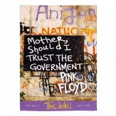 Pink Floyd Velveteen Plush Blanket - Mother Should I Trust The Government Berlin Wall 1990
