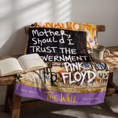 Pink Floyd Velveteen Plush Blanket - Mother Should I Trust The Government Berlin Wall 1990 Pink Floyd Velveteen Plush Blanket - Mother Should I Trust The Government Berlin Wall 1990