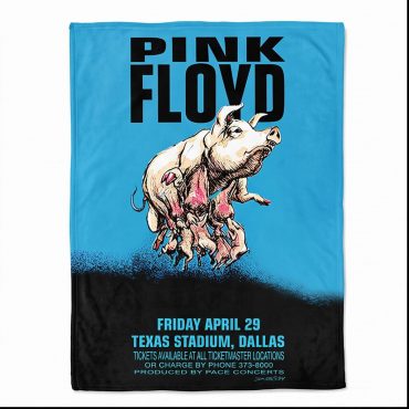 Pink Floyd Velveteen Plush Blanket - Pink Floyd Dallas Texas 1994 Concert