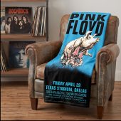 Pink Floyd Velveteen Plush Blanket - Pink Floyd Dallas Texas 1994 Concert