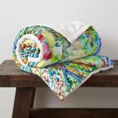 Pink Floyd Velveteen Plush Blanket - Pink Floyd in concert at Pompeii Watercolor Pink Floyd Velveteen Plush Blanket - Pink Floyd in concert at Pompeii Watercolor