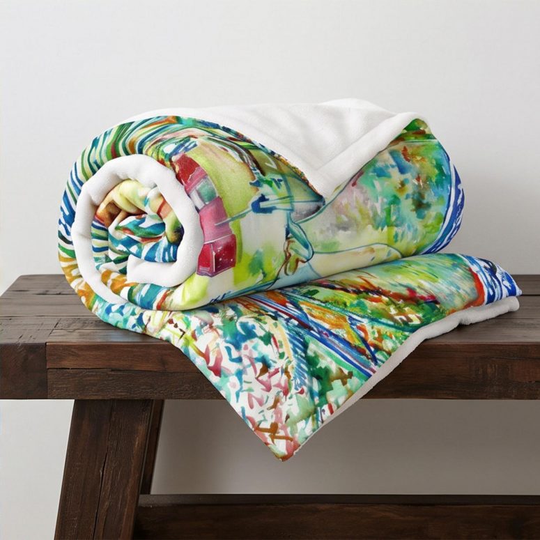 Pink Floyd Velveteen Plush Blanket - Pink Floyd in concert at Pompeii Watercolor Pink Floyd Velveteen Plush Blanket - Pink Floyd in concert at Pompeii Watercolor