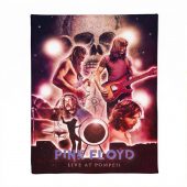 Pink Floyd Velveteen Plush Blanket - Pink Floyd Live At PomPeii Illustration