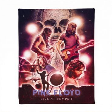 Pink Floyd Velveteen Plush Blanket - Pink Floyd Live At PomPeii Illustration