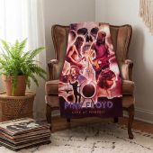 Pink Floyd Velveteen Plush Blanket - Pink Floyd Live At PomPeii Illustration