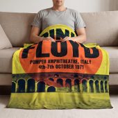 Pink Floyd Velveteen Plush Blanket - Pompeii Amphitheatre Italy 1971 Pink Floyd Velveteen Plush Blanket - Pompeii Amphitheatre Italy 1971