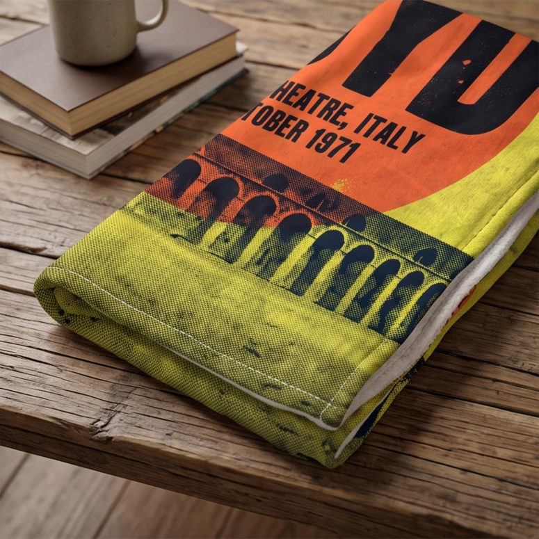 Pink Floyd Velveteen Plush Blanket - Pompeii Amphitheatre Italy 1971 Pink Floyd Velveteen Plush Blanket - Pompeii Amphitheatre Italy 1971