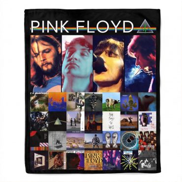 Pink Floyd Velveteen Plush Blanket - Retro DSOTM Members