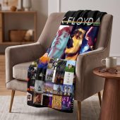 Pink Floyd Velveteen Plush Blanket - Retro DSOTM Members