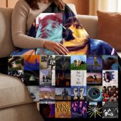 Pink Floyd Velveteen Plush Blanket - Retro DSOTM Members