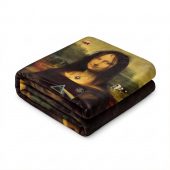 Pink Floyd Velveteen Plush Blanket - TDSOTM Vinyl Disk Animals Atom Heart Mother Monalisa Parody