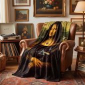 Pink Floyd Velveteen Plush Blanket - TDSOTM Vinyl Disk Animals Atom Heart Mother Monalisa Parody