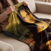 Pink Floyd Velveteen Plush Blanket - TDSOTM Vinyl Disk Animals Atom Heart Mother Monalisa Parody