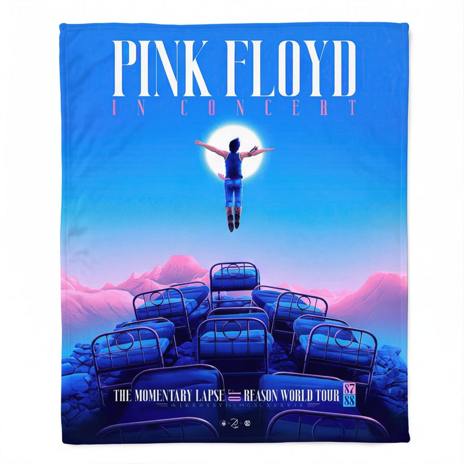 Pink Floyd Velveteen Plush Blanket - The Momentary Lapse Of Reason Tour Pink Floyd Velveteen Plush Blanket - The Momentary Lapse Of Reason Tour