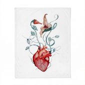Pink Floyd Velveteen Plush Blanket - The Wall Flower Heart What shall we do now