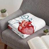 Pink Floyd Velveteen Plush Blanket - The Wall Flower Heart What shall we do now