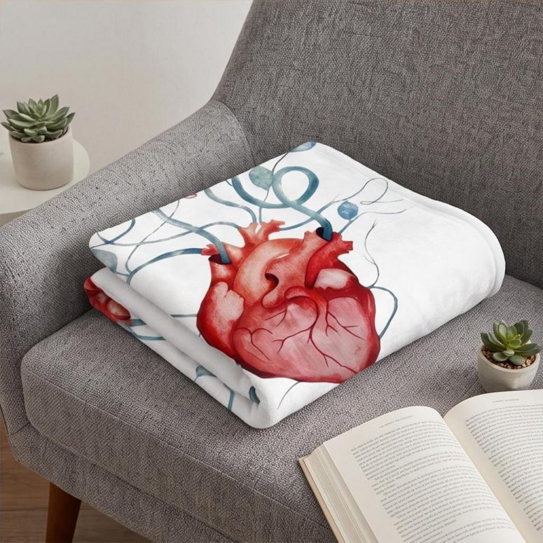 Pink Floyd Velveteen Plush Blanket - The Wall Flower Heart What shall we do now