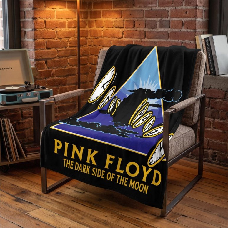 Pink Floyd Velveteen Plush Blanket - Time Dark Side Of The Moon Pink Floyd Velveteen Plush Blanket - Time Dark Side Of The Moon