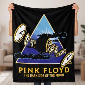 Pink Floyd Velveteen Plush Blanket - Time Dark Side Of The Moon Pink Floyd Velveteen Plush Blanket - Time Dark Side Of The Moon