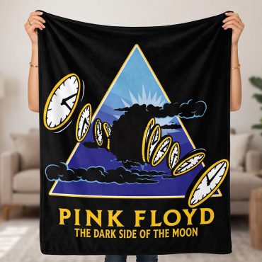 Pink Floyd Velveteen Plush Blanket - Time Dark Side Of The Moon